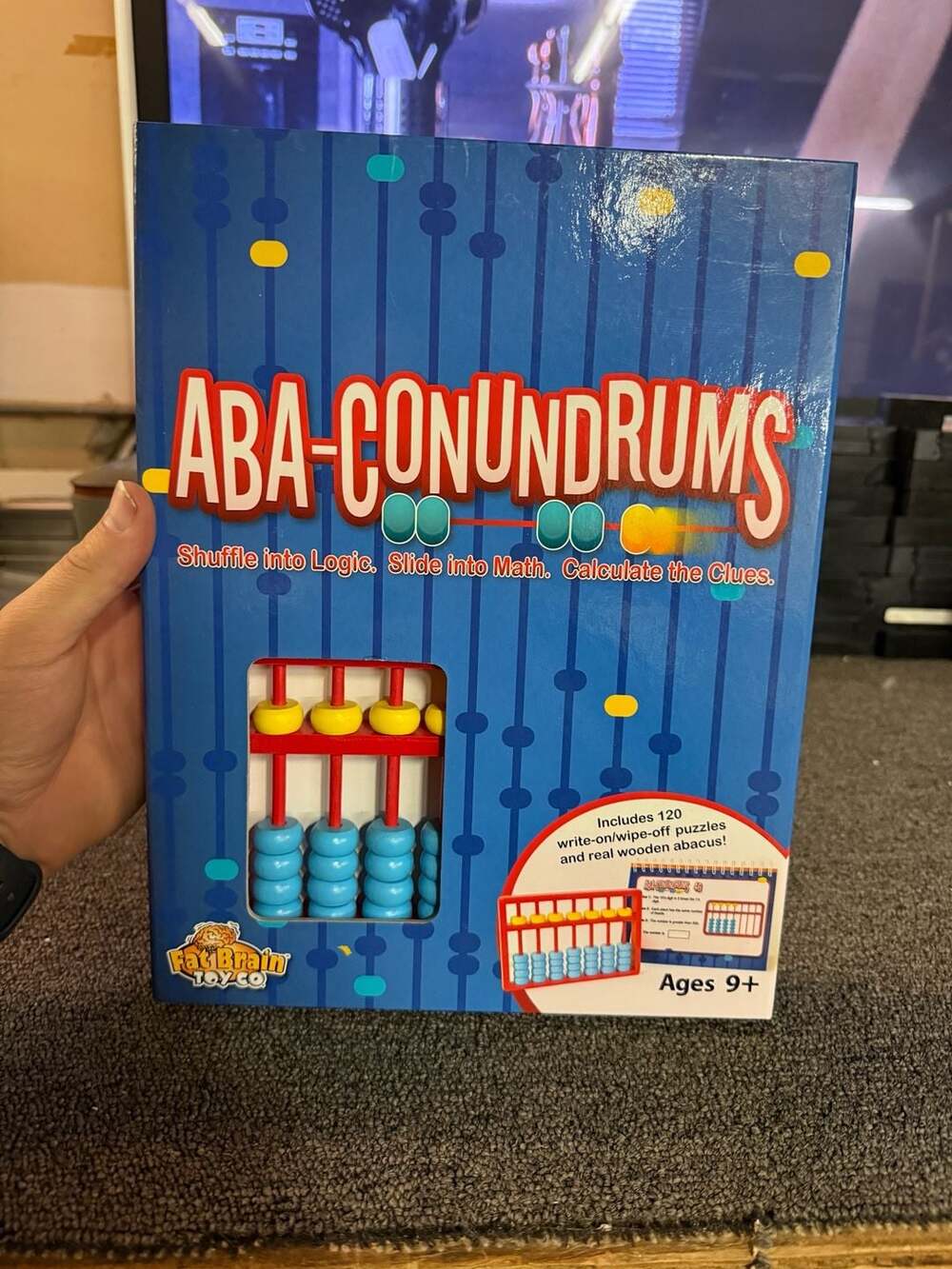 Fat Brain Toy Co. Aba-Conundrums Math Logic Puzzle Game with Wooden Abacus